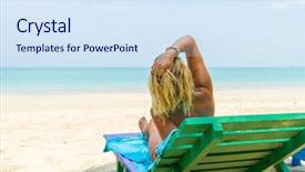  Presentation with sitting teddy bear isolated - Theme enhanced with pink broad pink - woman sitting on a deck background and a  colored foreground