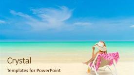  Presentation with sitting teddy bear isolated - Cool new theme with pink broad pink - woman sitting on a deck backdrop and a cream colored foreground