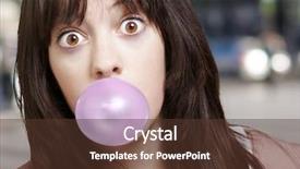  Presentation with chewing gum - Colorful PPT theme enhanced with pink bubble of chewing gum backdrop and a tawny brown colored foreground