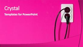  Presentation with magenta - Slides featuring pink building - electric outlets on magenta colored background and a purple colored foreground