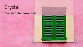  Presentation with traditional wood - Slides having pink building - majorca traditional wood windows mallorquina background and a lemonade colored foreground