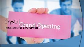  Presentation with grand opening - Slide deck enhanced with pink card saying grand opening background and a lemonade colored foreground