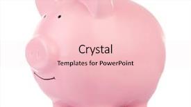  Presentation with piggy bank - Theme consisting of pink ceramic piggy bank isolated background and a lemonade colored foreground