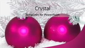  Presentation with snow - Beautiful presentation theme featuring pink christmas balls on snow backdrop and a light gray colored foreground