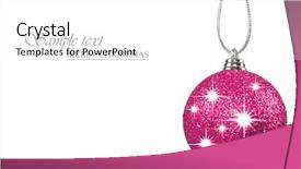  Presentation with white christmas - Presentation design having pink christmas bauble with stars background and a  colored foreground