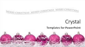  Presentation with white christmas - Presentation theme having pink christmas baubles against white background and a white colored foreground