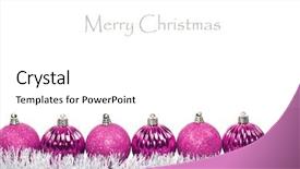  Presentation with white christmas - Theme consisting of pink christmas baubles background and a white colored foreground