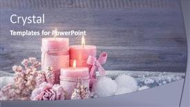  Presentation with candle christmas - Colorful PPT layouts enhanced with pink christmas candle for christmas backdrop and a gray colored foreground
