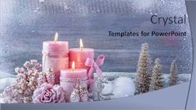  Presentation with christmas candles - Beautiful PPT layouts featuring pink christmas candles for christmas backdrop and a light blue colored foreground