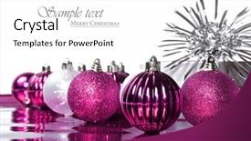  Presentation with white christmas - Presentation theme with pink christmas decorations with stars background and a white colored foreground