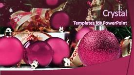  Presentation with light pink - Theme with pink christmas decorations background and a tawny brown colored foreground