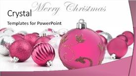  Presentation with white christmas - Cool new presentation theme with pink christmas decorations backdrop and a white colored foreground