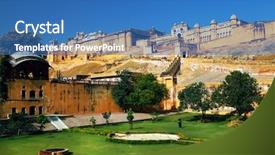  Presentation with city india - Beautiful presentation featuring pink city - amber fort in jaipur rajasthan backdrop and a  colored foreground