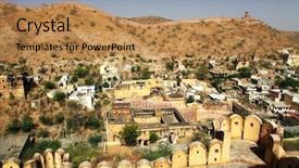  Presentation with india fort - PPT layouts featuring pink city - amber fort in jaipur rajasthan background and a  colored foreground