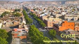  Presentation with city india - Audience pleasing PPT theme consisting of pink city - jaipur rajasthan india backdrop and a tawny brown colored foreground
