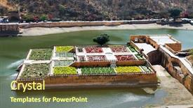  Presentation with india fort - Cool new slides with pink city - maota lake and gardens backdrop and a tawny brown colored foreground