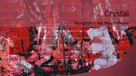  Presentation with street art bricks - Presentation with pink city - street art - red wall background and a  colored foreground