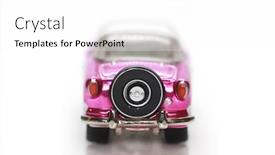  Presentation with classic car - Presentation design consisting of pink-classic-car-rear-view background and a white colored foreground
