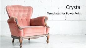  Presentation with classical - Slides featuring antique furniture - pink classical style armchair sofa background and a sky blue colored foreground