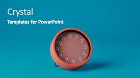  Presentation with pink blue - Slide deck with pink-clock-without-hour and a teal colored foreground