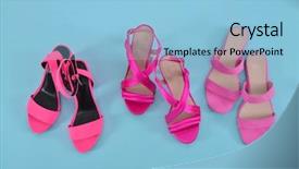  Presentation with fashion handbag - Colorful slide deck enhanced with pink clothes sweater in hanging backdrop and a light blue colored foreground