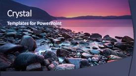  Presentation with coast - Cool new theme with pink clouds - sunset on the stone coast backdrop and a ocean colored foreground