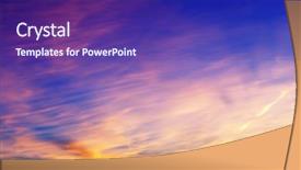  Presentation with sunset - Presentation theme having pink clouds - sunset over city background and a violet colored foreground