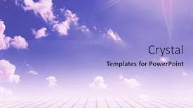  Presentation with blue neon - Presentation theme with pink-clouds-blue-sky-gray background and a light blue colored foreground