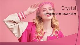 Presentation with color pink - PPT theme featuring pink-color-and-femininity-style and a coral colored foreground