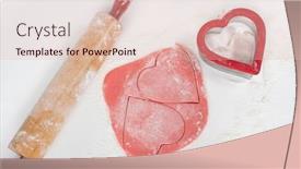  Presentation with cookie - Presentation design enhanced with pink-cookie-dough-hearts background and a lemonade colored foreground