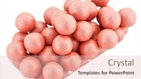  Presentation with cosmetics - PPT layouts featuring rouge balls isolated on white background and a lemonade colored foreground