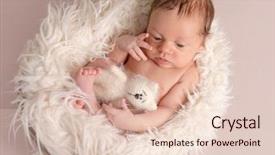  Presentation with baby sleeping - Cool new slides with cute sleeping newborn baby boy backdrop and a lemonade colored foreground