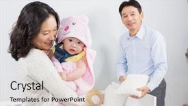  Presentation with happy baby - Slides consisting of  background and a  colored foreground