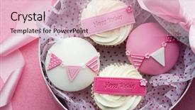  Presentation with cupcake - Audience pleasing slide deck consisting of pink cupcakes - cupcake gift box backdrop and a lemonade colored foreground