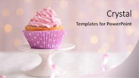  Presentation with light pink - Slide set featuring pink cupcakes - sweet cupcake on table background and a lemonade colored foreground