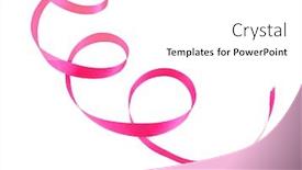 Presentation with pink ribbon - Audience pleasing presentation design consisting of pink curly ribbon isolated on white backdrop and a white colored foreground