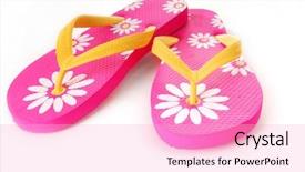  Presentation with flipflops - Colorful presentation theme enhanced with pink daisy flipflops backdrop and a lemonade colored foreground