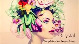  Presentation with beautiful spring flowers - Colorful presentation enhanced with pink daisys - spring woman beauty girl backdrop and a lemonade colored foreground