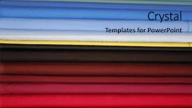  Presentation with fabrics - PPT theme enhanced with pink damask - stack of nice colorful satin background and a teal colored foreground