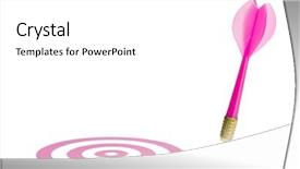  Presentation with target - Colorful PPT theme enhanced with pink dart missing target isolated backdrop and a white colored foreground