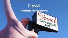  Presentation with dinosaur - Theme with pink dinosaur holding sign for city of vernal utah background and a teal colored foreground