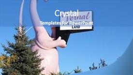  Presentation with dinosaur - Audience pleasing theme consisting of pink dinosaur holding sign for city of vernal utah backdrop and a teal colored foreground