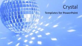  Presentation with pink disco ball - Colorful PPT theme enhanced with pink disco ball close-up backdrop and a light blue colored foreground