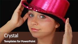  Presentation with pink - PPT theme consisting of pink disco hat - carnival theme background and a  colored foreground