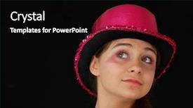  Presentation with pink - Colorful PPT theme enhanced with pink disco hat - carnival theme backdrop and a  colored foreground