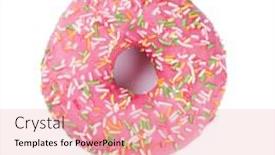  Presentation with pink white - Audience pleasing PPT theme consisting of pink-donut-isolated-on-white backdrop and a coral colored foreground
