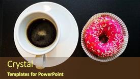  Presentation with sprinkles - PPT theme featuring pink-donut-with-colorful-sprinkles background and a tawny brown colored foreground