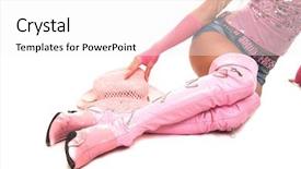  Presentation with indian woman face beauty - Colorful slides enhanced with pink dress and jeans short backdrop and a  colored foreground