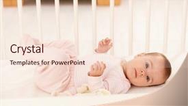  Presentation with infant - Presentation theme enhanced with pink dress lying in crib background and a lemonade colored foreground
