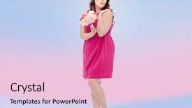  Presentation with serenity - Beautiful theme featuring pink dress over rose backdrop and a lemonade colored foreground